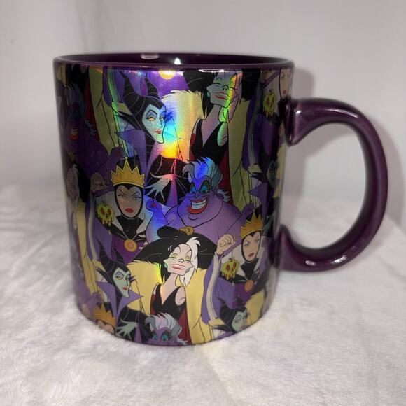 Disney Villains Coffee Mug 20 oz Purple Iridescent Ursula Malificient Cruella - Picture 1 of 4